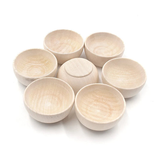 57 * 30MM Smll Children's Painted Wooden Bowl DIY Wooden Crafts Decor Room Small Wooden Bowl Oak Fruit Decoration