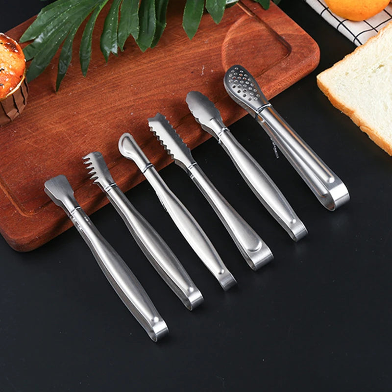 Dropshipping Stainless Steel Kitchen BBQ Tongs Non-stick Smart Grill Meat Clip Food Cooking Clamp Gold/Silver Accessories