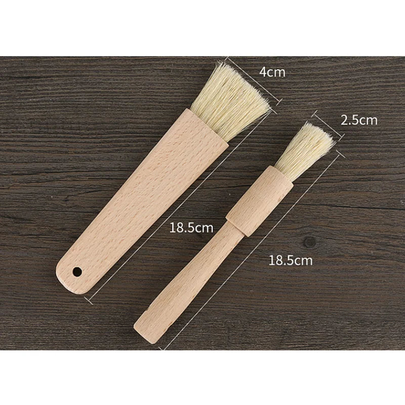 1pc Household Kitchen Brush Barbecue Oil Brush Round Handle Bristle Brushes Flat Pastry Baking Brush Kitchen Cooking Brush