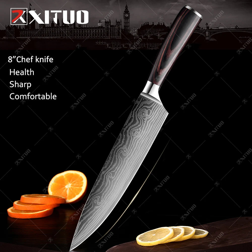 Juego de Cuchillos de Cocina de Alta Calidad – Santoku y Chef Japonés