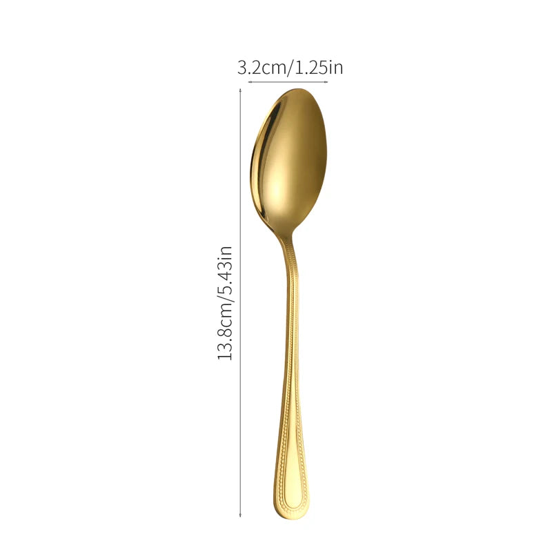 4/8/12PCS Stainless steel mirror Light Gold dessert spoon Coffee spoon suitable for hotel restaurant home kitchen