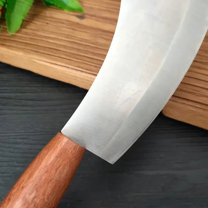 Cuchillo de Cocina Forjado – Multiusos, Mango de Madera, Ideal para Carne y Verduras