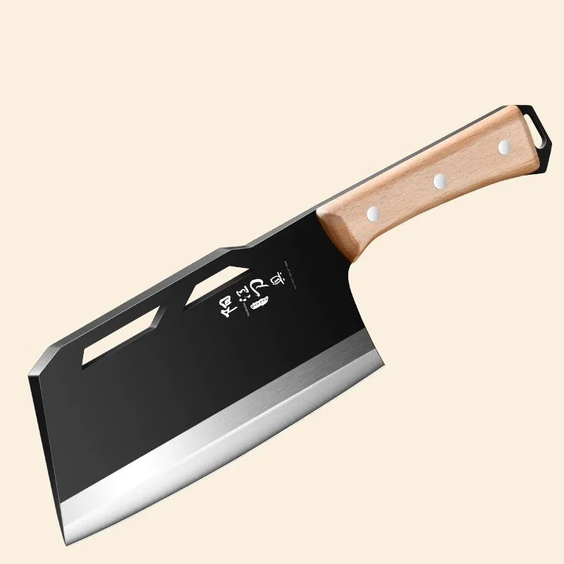 Cuchillo de Cocina de Acero Carbono – Alta Dureza, Rebanador y Picador Doble Uso