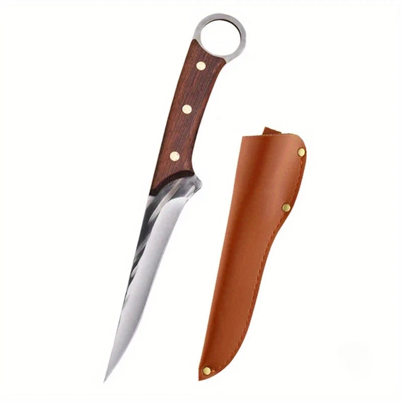 Cuchillo Deshuesador Forjado – Acero Inoxidable, Mango de Madera, Profesional