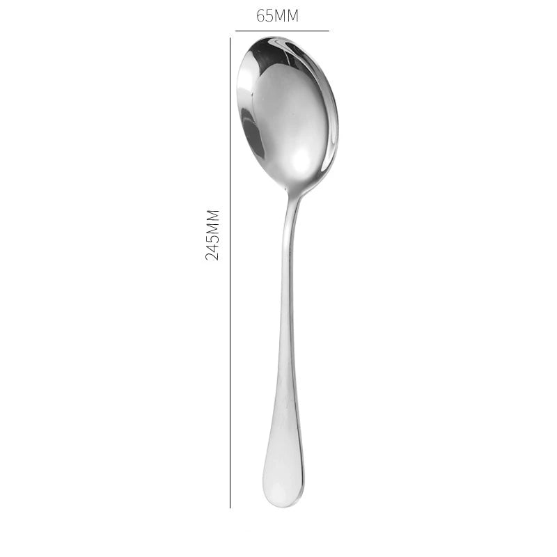 Stainless Steel Gold Korean Serving Spoon Tableware Soup Ladle Colander Fork Shovel Restaurant Public Cutlery Kitchen Utensil