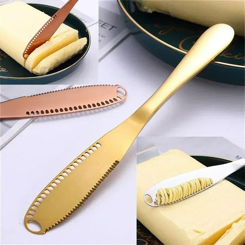 1/2Pcs Stainless Steel Butter Spreader, Butter Knife - 3 in 1 Kitchen Gadgets