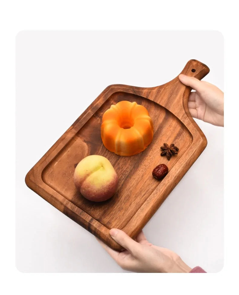 HEMU-Acacia Wood Bread Board, Wood Chopping Board, Western Style, Pizza, Sushi, Cutting Board, Cheese, Steak Tray, Wooden Fruit