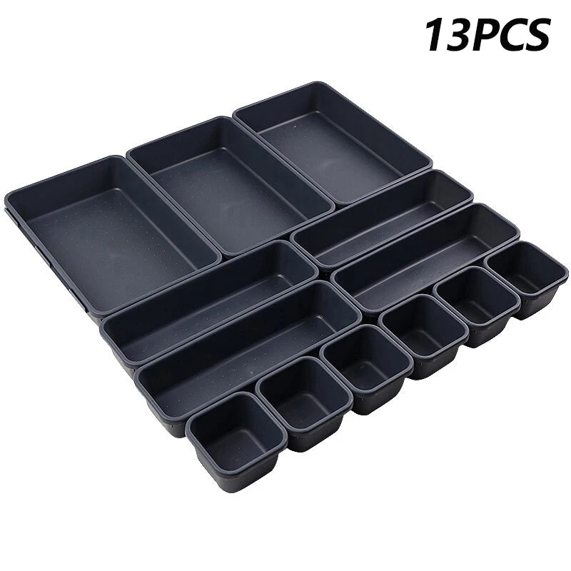 13Pcs Drawer Organizers Separator for Home Office Desk Stationery Storage Box for Kitchen Bathroom Makeup Organizer Boxes