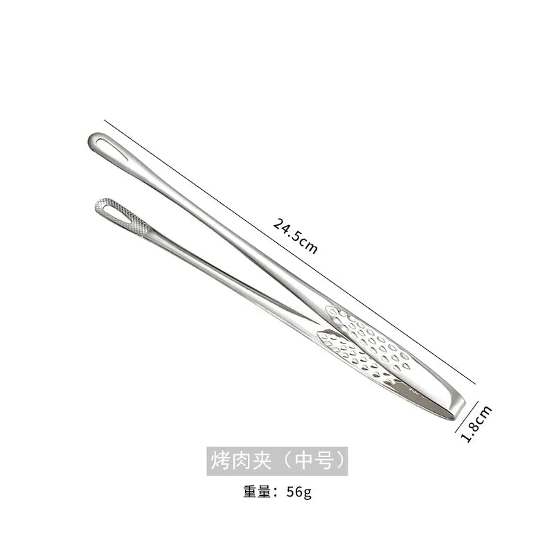 Food Tongs Stainless Steel Barbecue Tongs Meat Salad Steak Food Serving Tongs Tweezers Long BBQ Cooking Tongs Kitchen Utensils