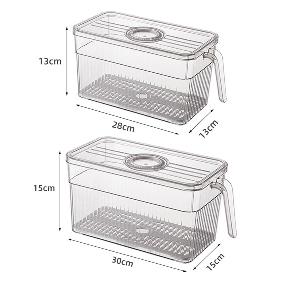 Refrigerator Organizer Kitchen Fridge Storage Box Fresh Keeping Vegetable Fruit Boxes Basket Storage Containers Time Keepers Box