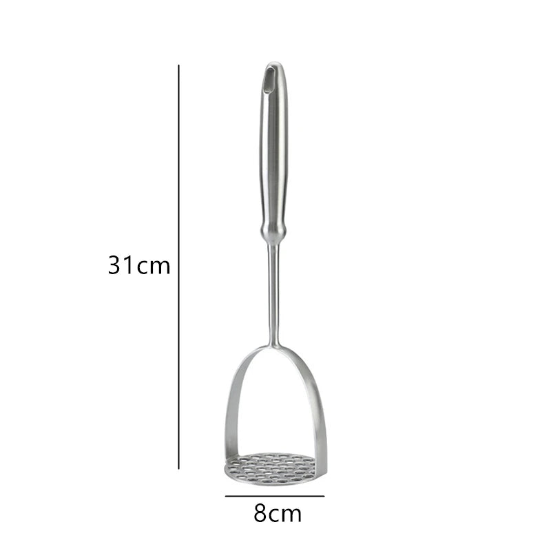 Home Stainless Steel Potato Masher Manual Food Crusher Smooth Garlic Presser Pumpkin Ricer Kitchen Gadgets Household Utensils