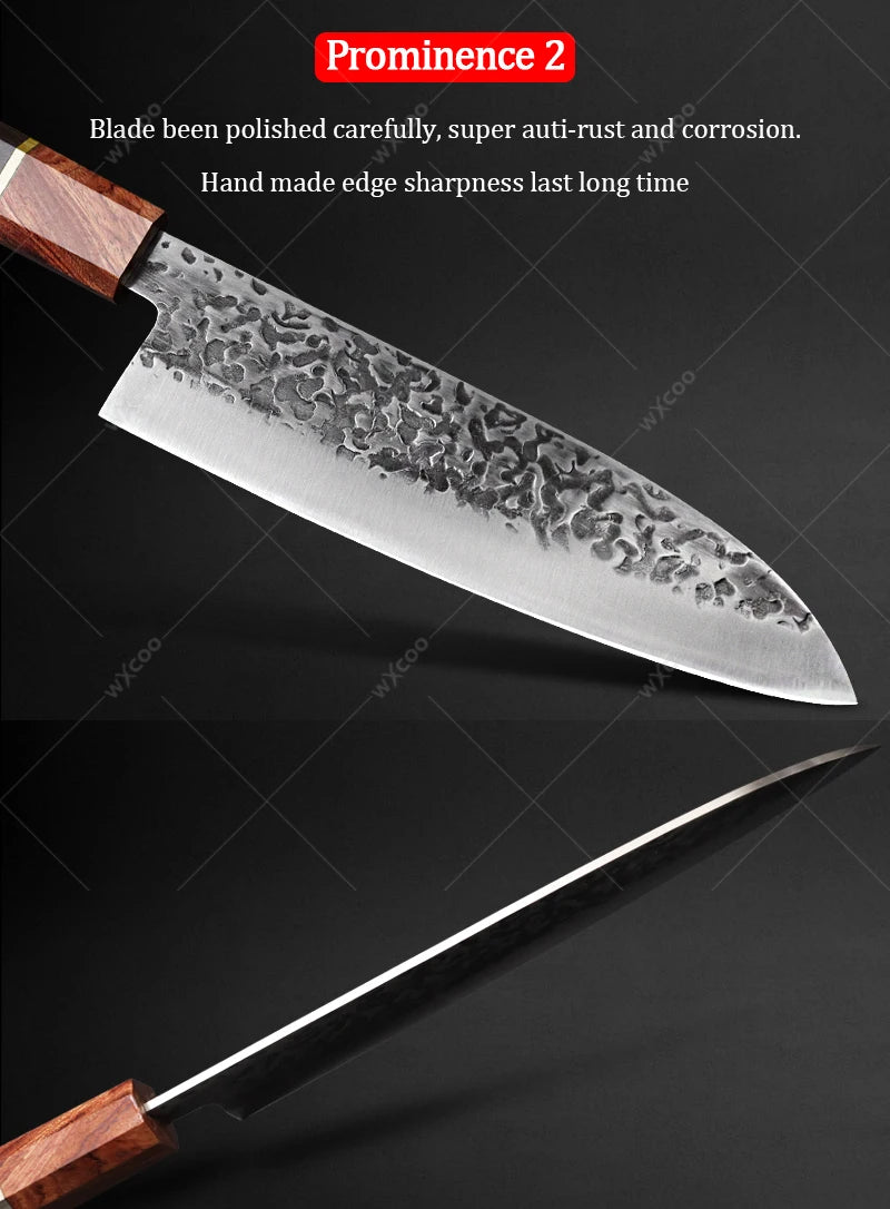 Cuchillo Santoku Japonés Profesional de Acero Inoxidable