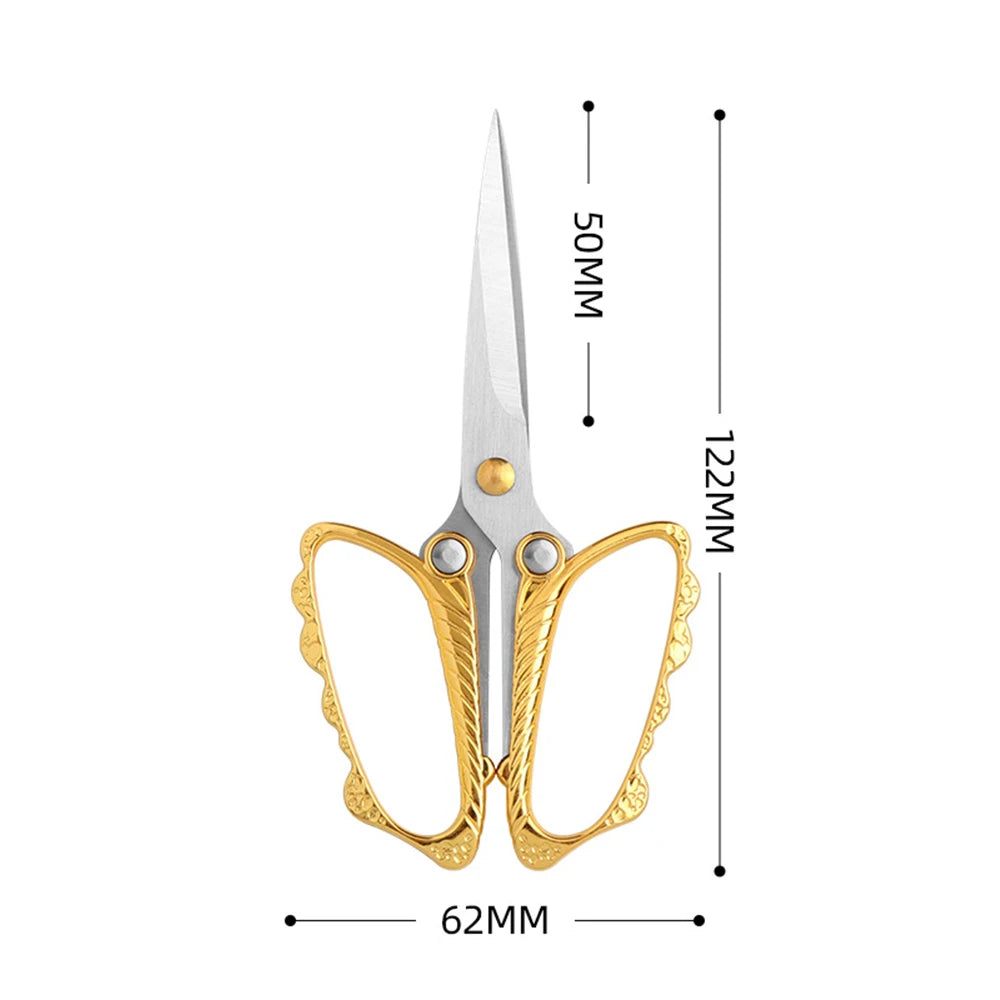 1PC Golden Scissors Household Cutting Tools Office Ribbon-cutting Scissors Asymmetry Fabric Dressmaking Cutter Tailor Shear