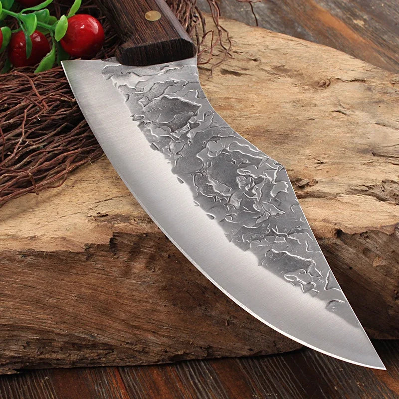 Cuchillo de Carnicero con Funda – Mango de Madera, Ideal para BBQ y Cocina