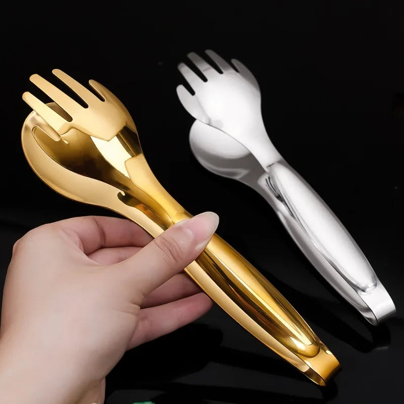 1/2pcs Kitchen Food Tongs Stainless Steel Creative Meat Salad Bread Clips Non Slip BBQ Clips Home Kitchen Cooking Accessories