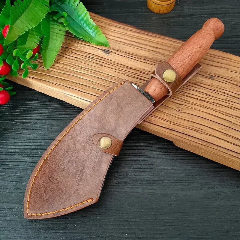 Cuchillo de Cocina Forjado – Multiusos, Mango de Madera, Ideal para Carne y Verduras