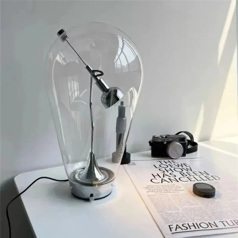 Unique desk lamp Adjustable Pio and Tito Toso Clear Glass danish light Bedroom Cafe Bar Store Home Decor chrome bedside